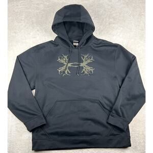 Under Armour Storm Rival Antler Fleece Hoodie Black Mens Size Medium Hooded
